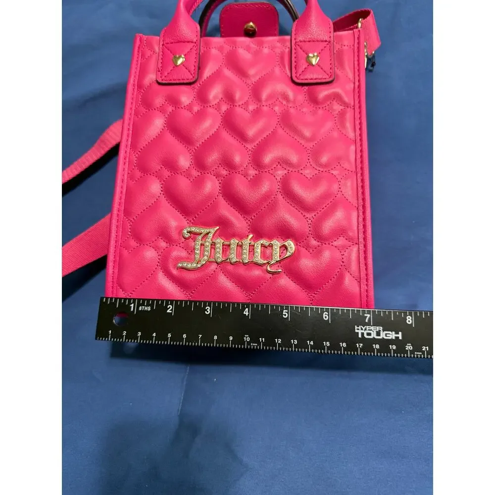 JUICY CUTURE HOT PINK PURSE‎ BARBIE Y2K STYLE QUILTED HEARTS